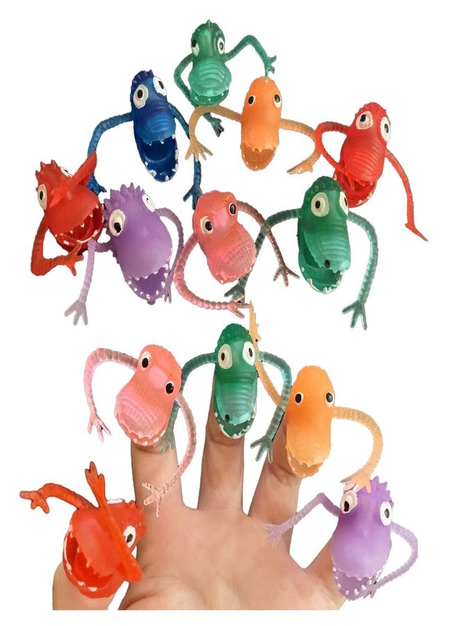 Lynkaye Monster Finger Puppets 12 Pcs Dinosaur Head Figure Finger Model for Party, Christmas Tree Decoration, Cosplay, Treasure Box Prizes, Pinata and Goodie Bag Fillers - Image 1